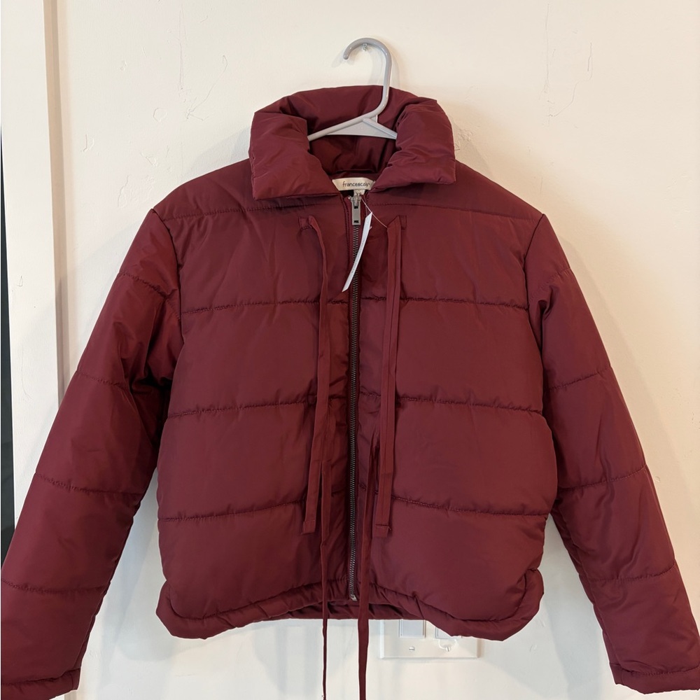Francesca's Collections Maroon Puffer Jacket